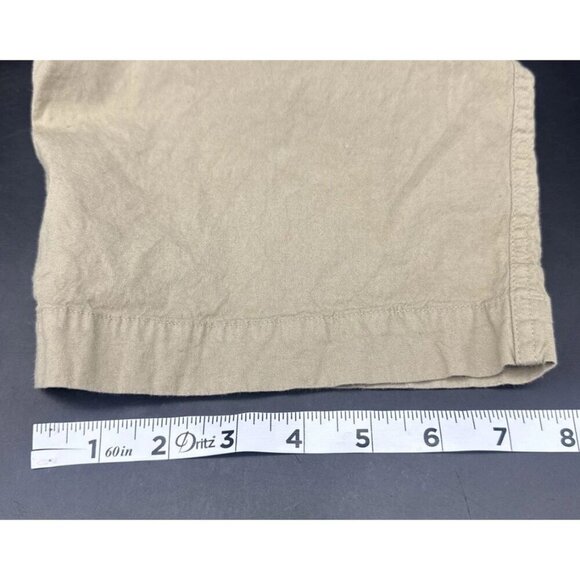 Athleta Women’s Tan Flax Paradise Mid Rise Linen Blend Pull On Cargo Pants Sz M - Picture 15 of 15